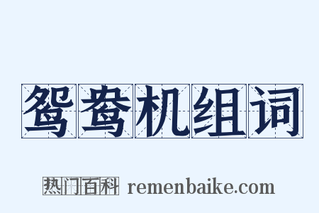 鸳鸯机组词是什么意思的图片